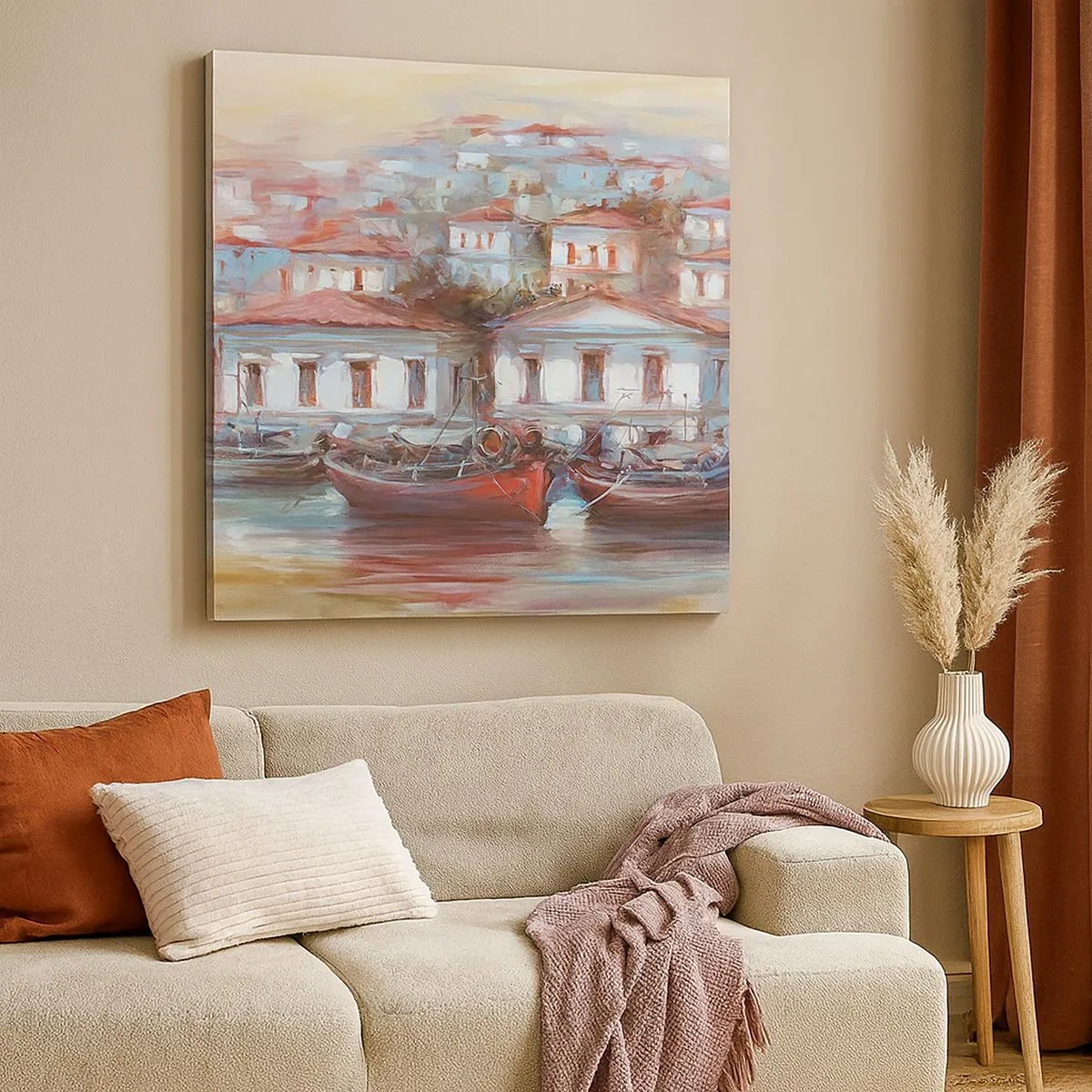 Tablou pe pânză - Orășel fericit - 30x30 cm