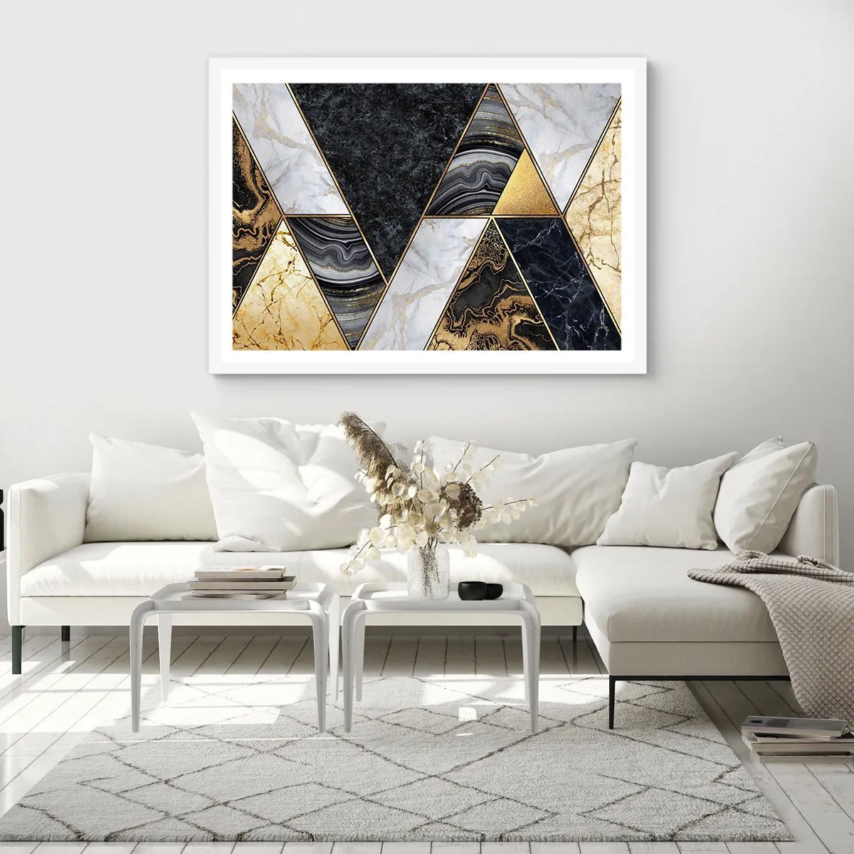 Poster în ramă albă - Piatră cu piatră - 50x40 cm