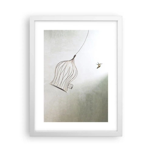 Poster în ramă albă - Eliberat - 30x40 cm