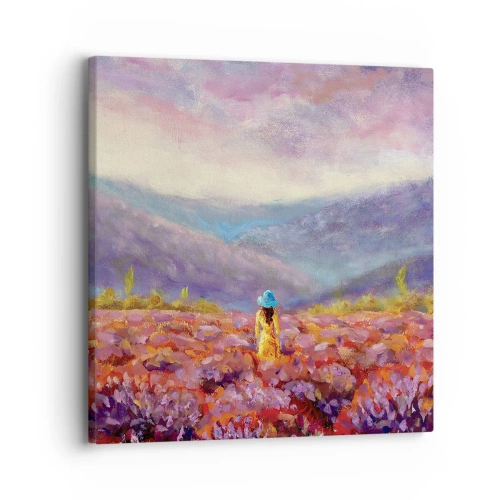 Tablou pe pânză - Într-o lume de lavandă - 30x30 cm