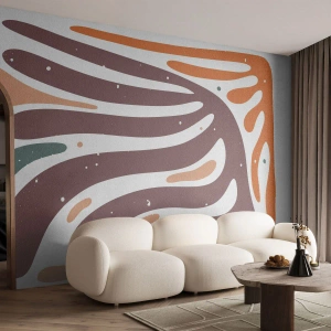 Tapet Autoadeziv Deluxe Sticker - Compoziție organică radială - Boho, Minimalism, Bucată - 200x140 cm