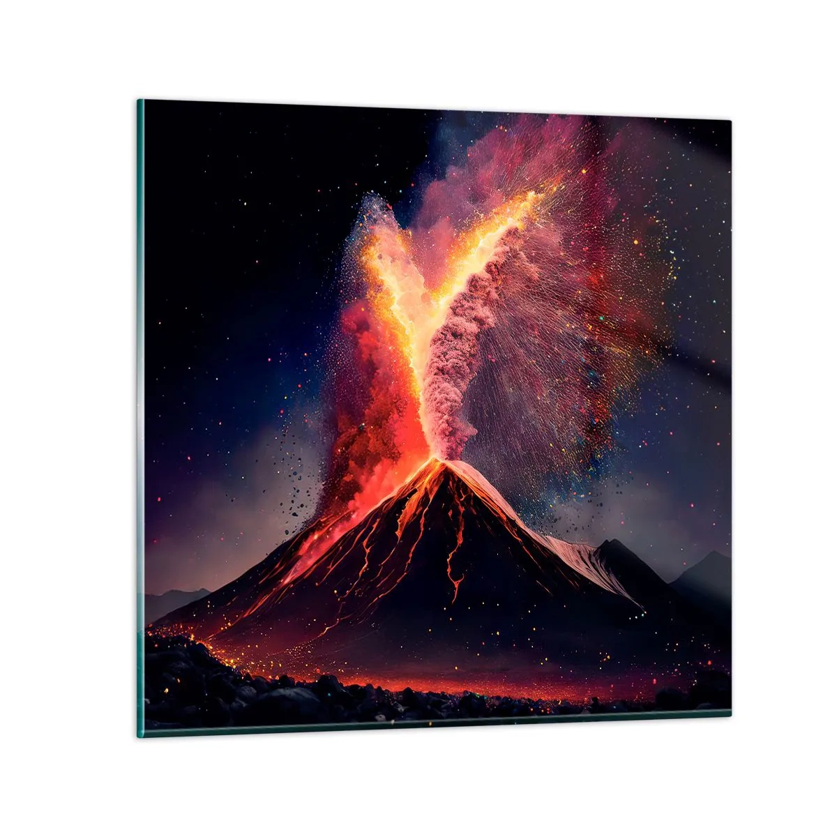 Tablou pe sticlă - Frumusețe și groază - 60x60 cm