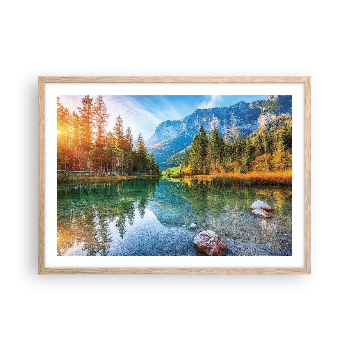 Poster în ramă de stejar deschis - Blândețea toamnei - 70x50 cm