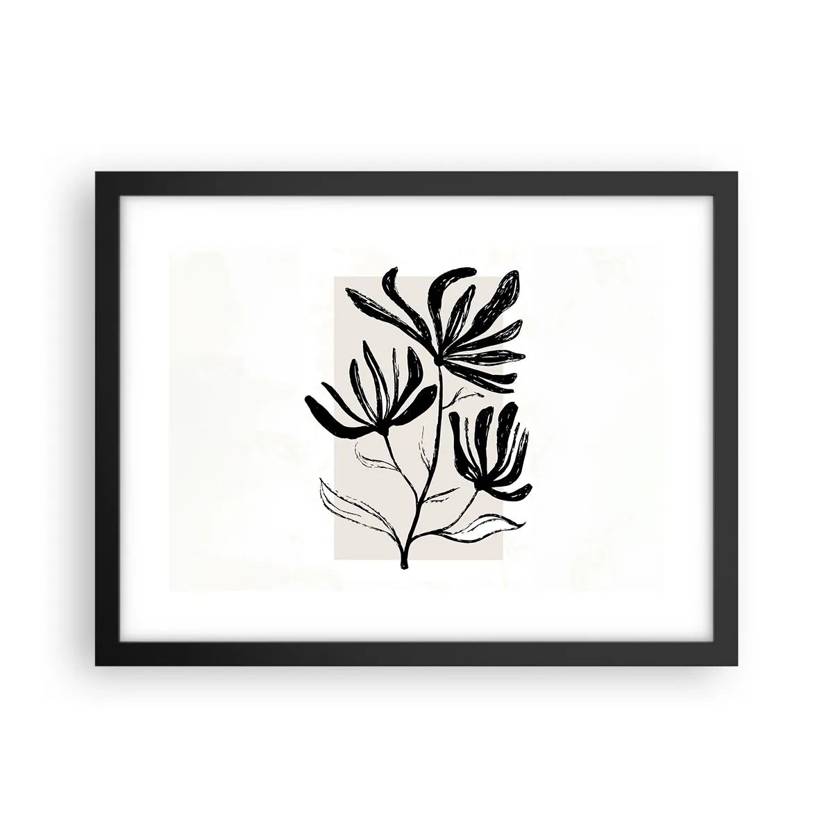 Poster în ramă neagră - Schiță pentru ierbar - 40x30 cm