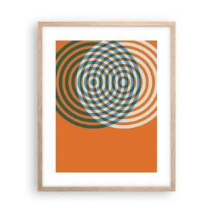 Poster în ramă de stejar deschis - Variație circulară abstractă - 40x50 cm