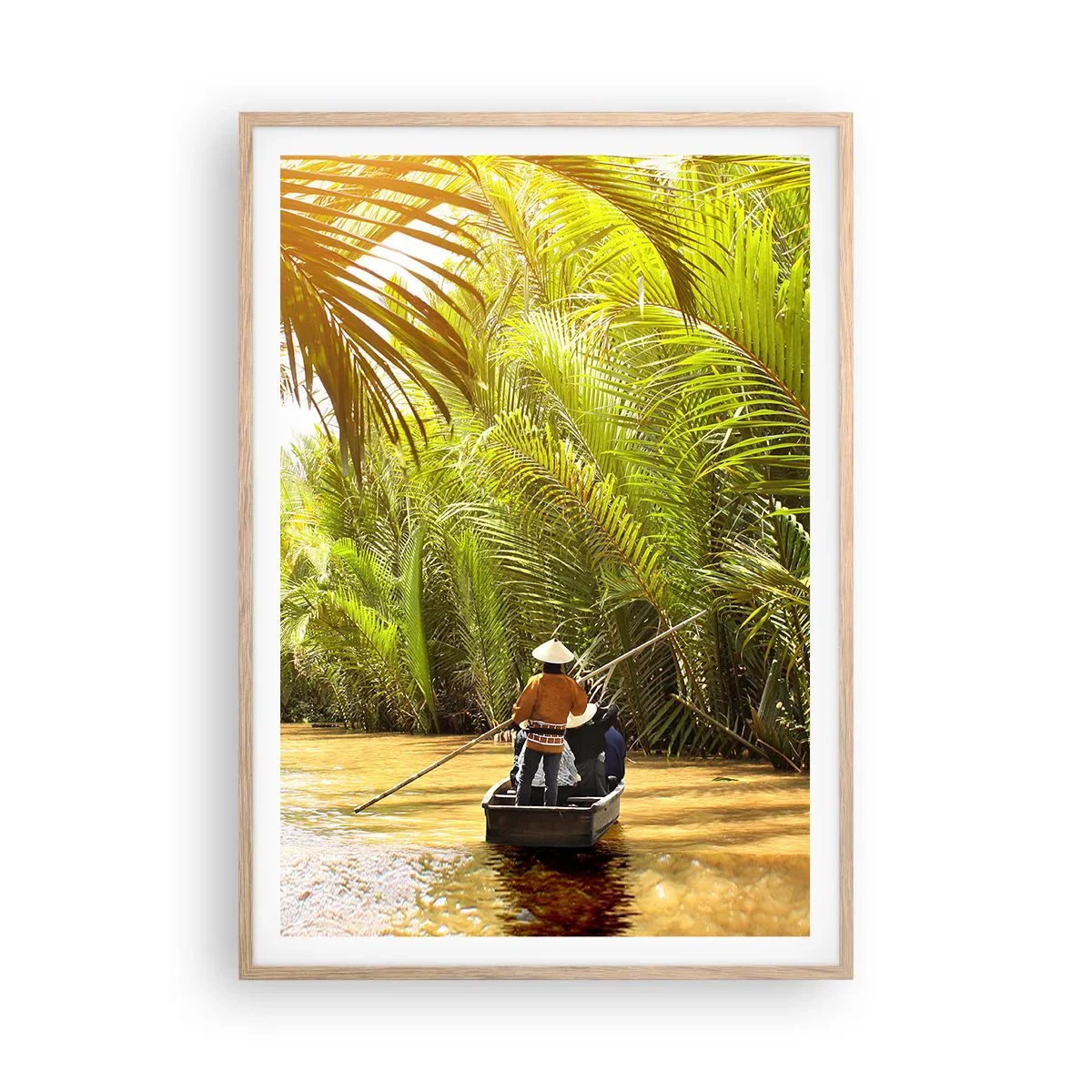 Poster în ramă de stejar deschis - Prin cheile din palmieri - 70x100 cm