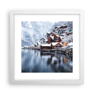 Poster în ramă albă - În decor de iarnă - 30x30 cm