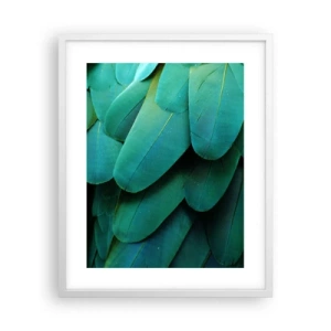 Poster în ramă albă - Precizia naturii papagalicești - 40x50 cm