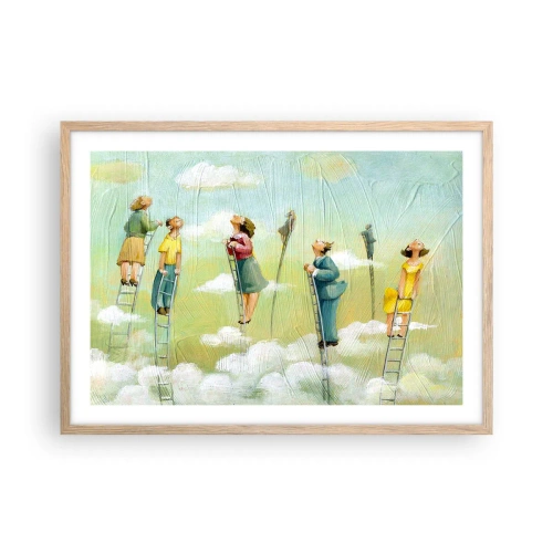 Poster în ramă de stejar deschis - Urmează-ți visul - 70x50 cm