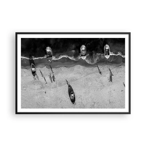Poster în ramă neagră - Tot pe țărm... - 100x70 cm