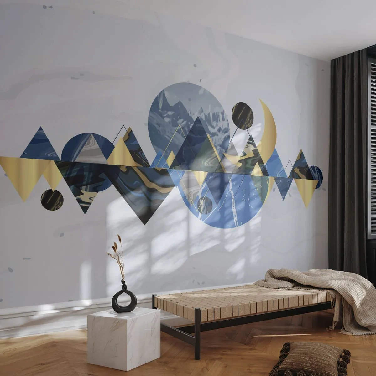 Tapet Autoadeziv Deluxe Sticker - Peisaj geometric - Abstracția, Munţi, Bucată - 450x315 cm