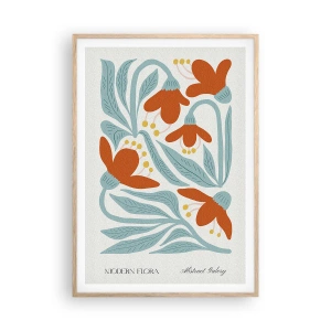 Poster în ramă de stejar deschis - Spre pământ, spre soare - 70x100 cm