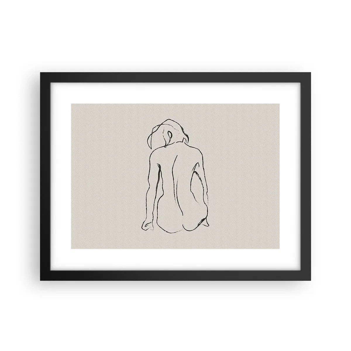 Poster în ramă neagră - Nud de fată - 40x30 cm