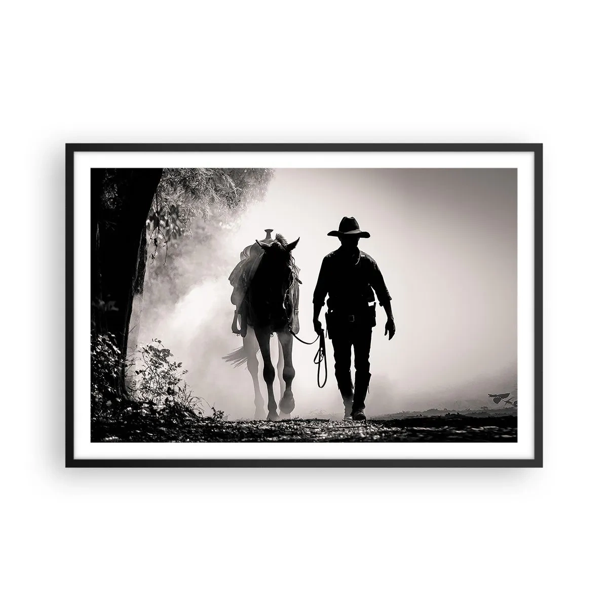 Poster în ramă neagră - Texas de dimineața - 91x61 cm