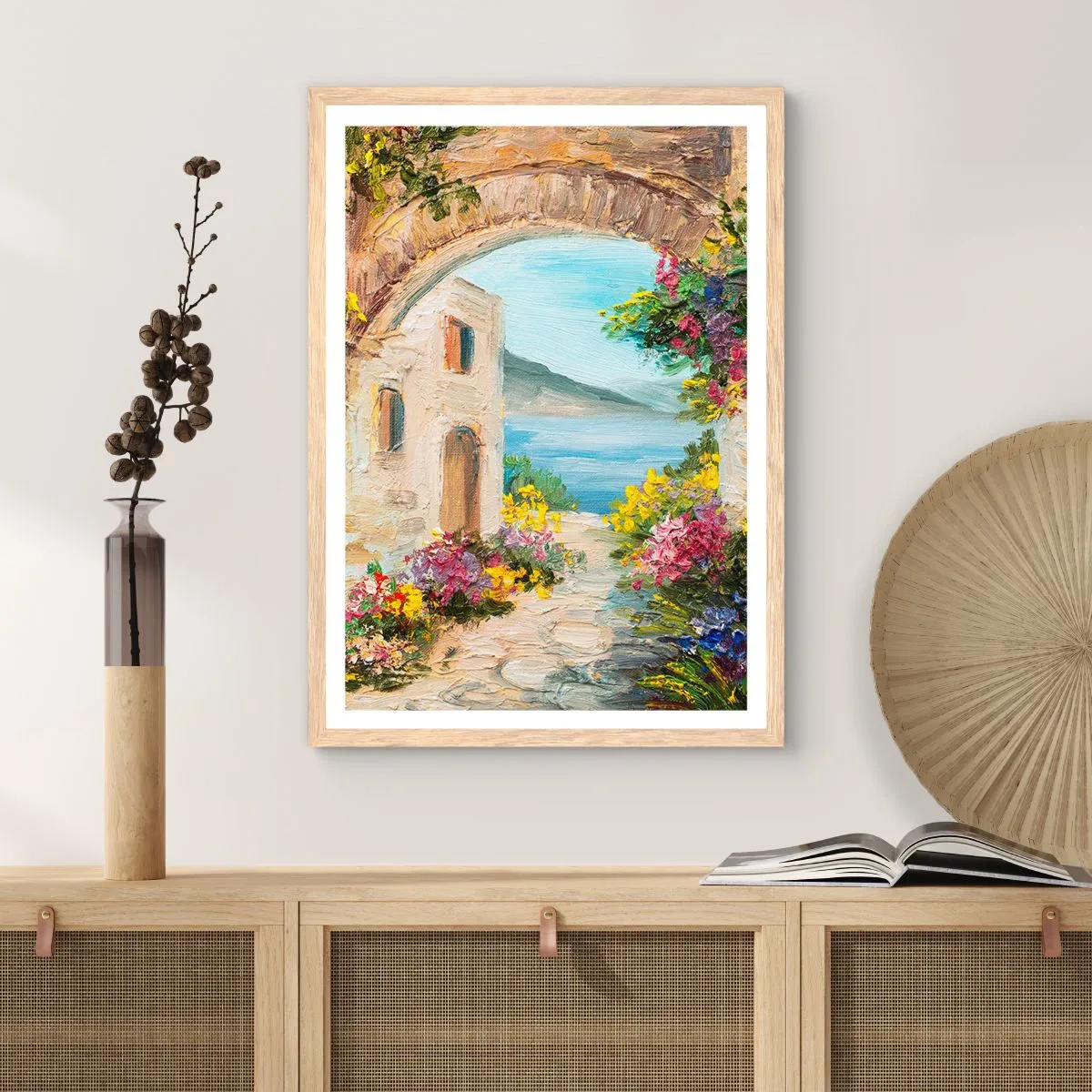 Poster în ramă de stejar deschis - Farmecul peisajului de coastă - 40x50 cm
