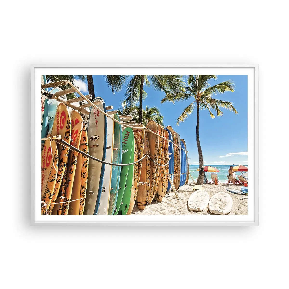 Poster în ramă albă - Distracție însorită - 100x70 cm