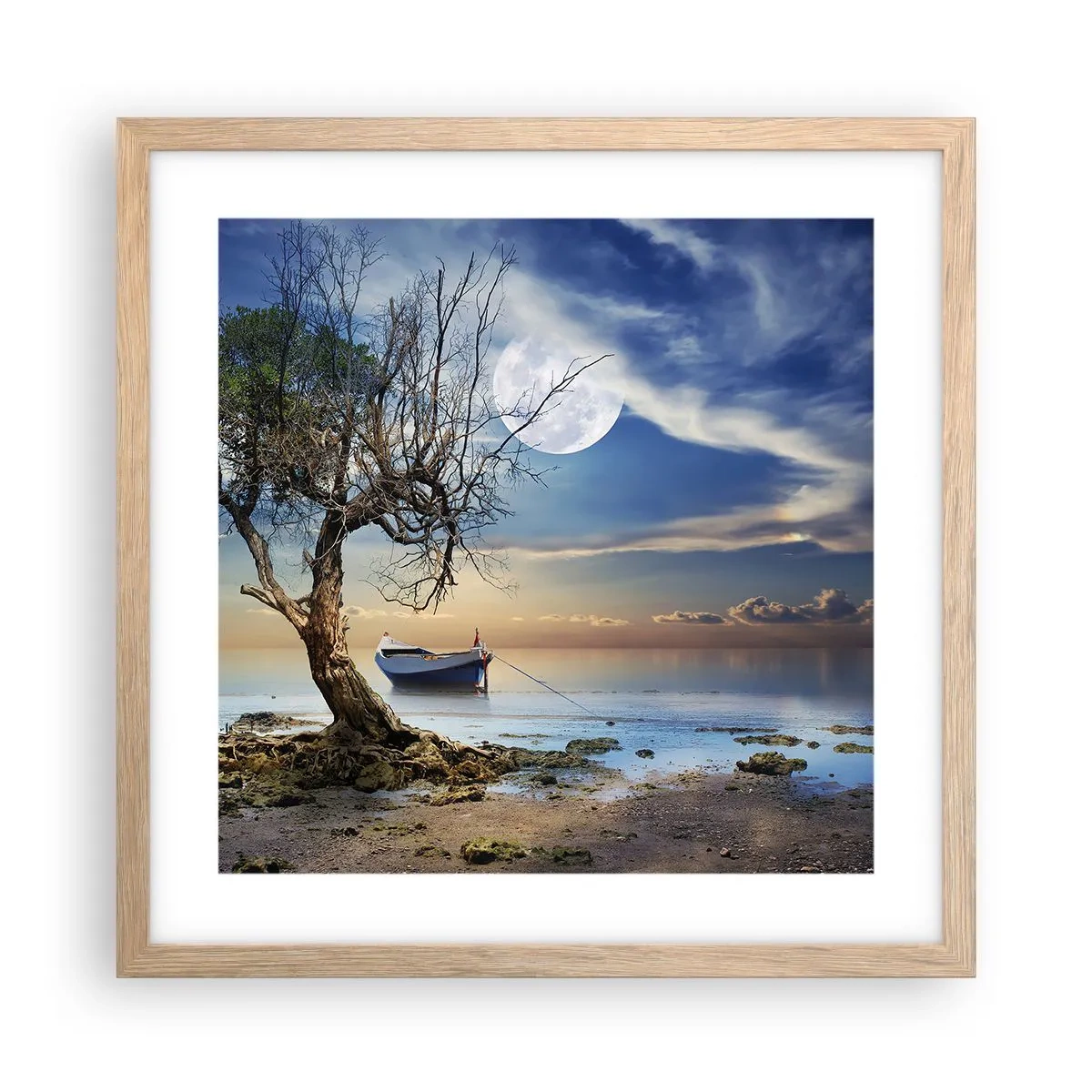 Poster în ramă de stejar deschis - Este acesta sfârșitul sau începutul? - 40x40 cm