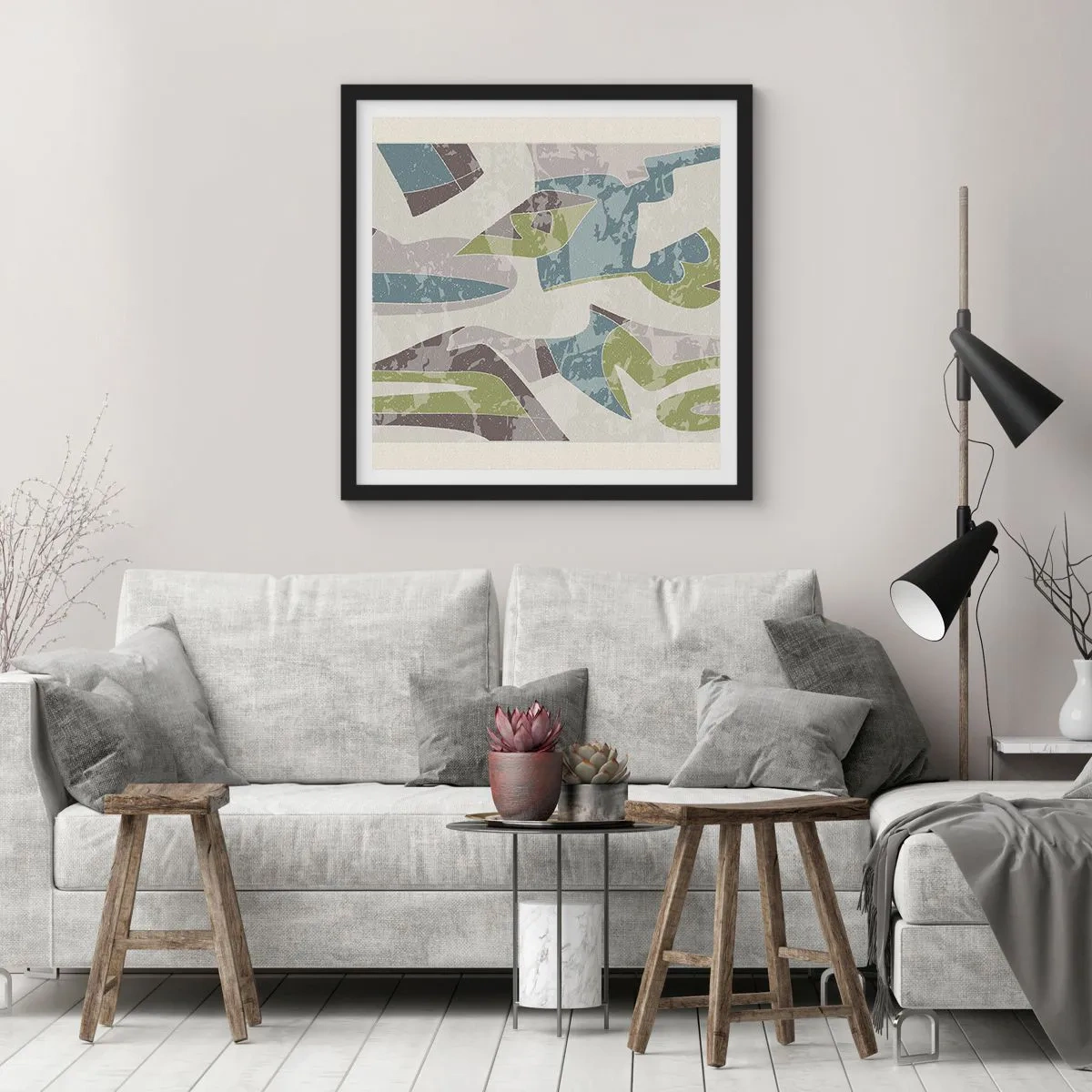 Poster în ramă neagră - Compoziție din spatele geamului - 30x30 cm