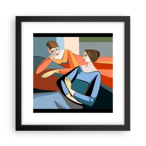 Poster în ramă neagră - Un moment de confidențe - 30x30 cm