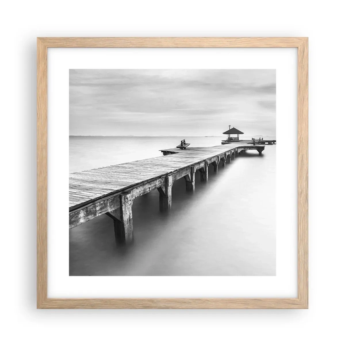 Poster în ramă de stejar deschis - În depărtare - 40x40 cm