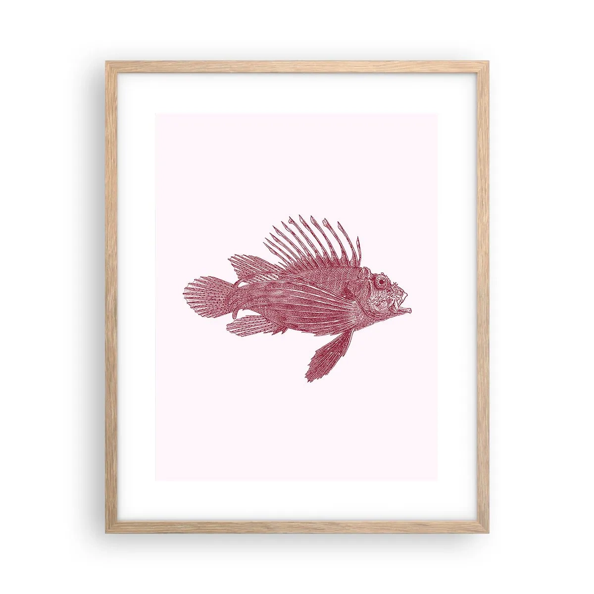 Poster în ramă de stejar deschis - Un locuitor al apelor exotice - 40x50 cm