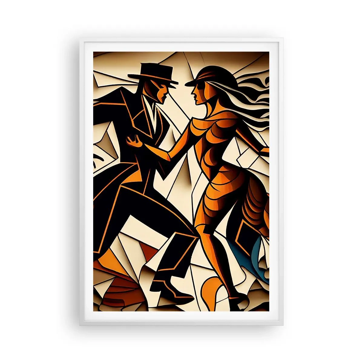 Poster în ramă albă - Dans cu pasiune - 70x100 cm