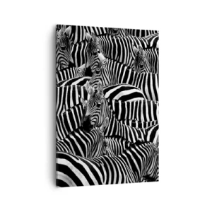 Tablou pe pânză - Portret de grup cu dungi - 50x70 cm