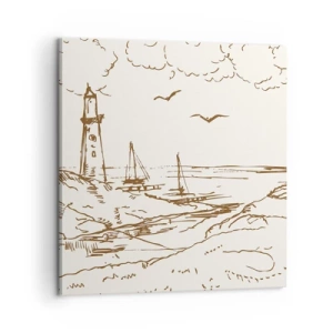 Tablou pe pânză - Schiță de amintiri de vară - 60x60 cm