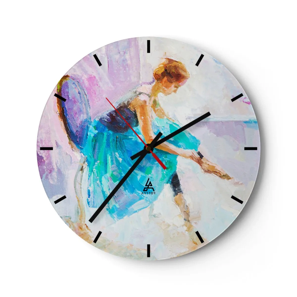 Ceas de perete - Ceas pe sticlă - Grație inefabilă, farmec subtil - 40x40 cm