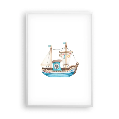 Poster în ramă albă - Ahoy aventura! - 70x100 cm