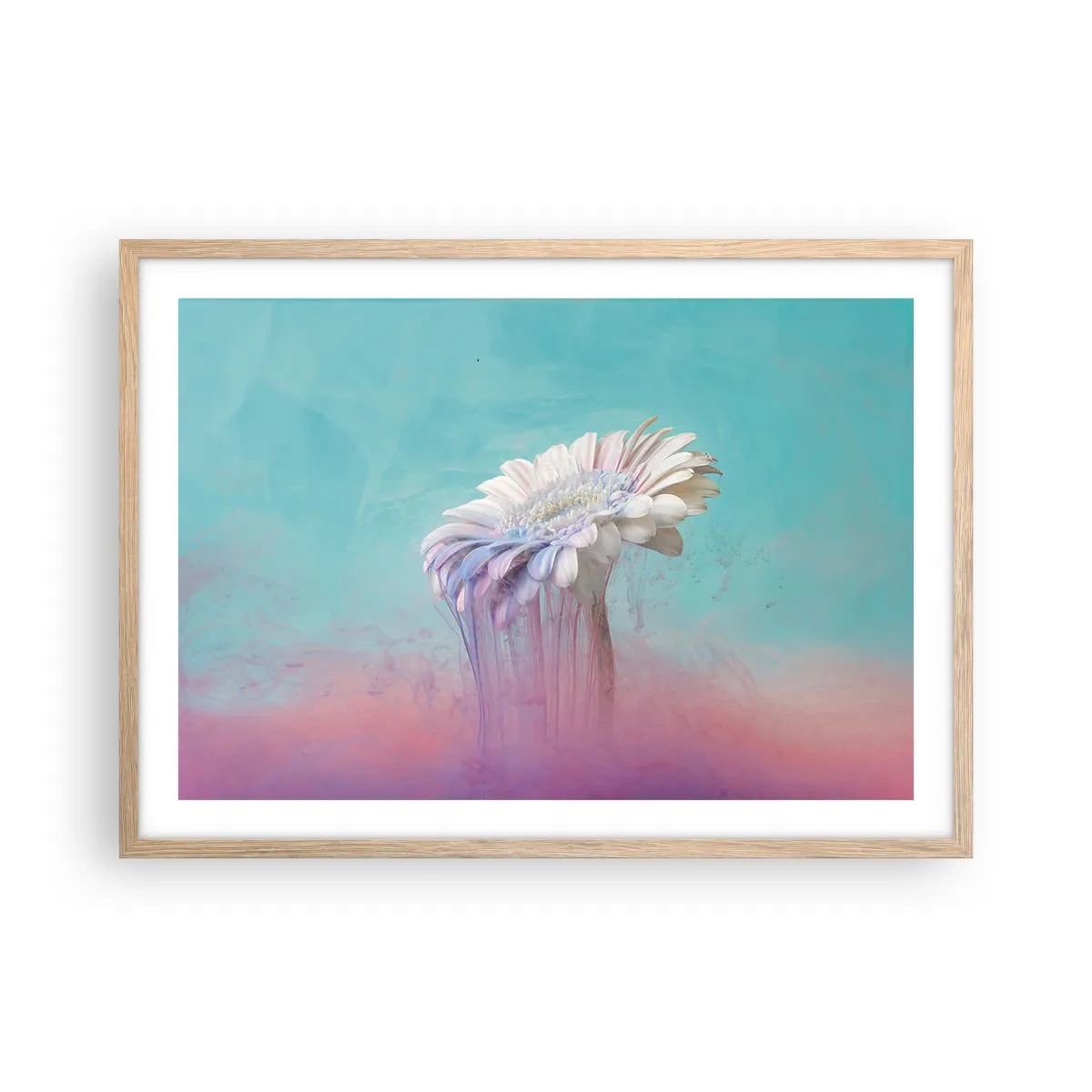 Poster în ramă de stejar deschis - Viața de după flori - 70x50 cm