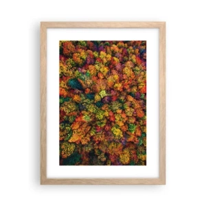 Poster în ramă de stejar deschis - Buchet de copaci de toamnă - 30x40 cm