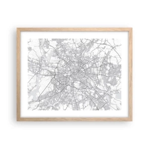 Poster în ramă de stejar deschis - Floare de Berlin - 50x40 cm