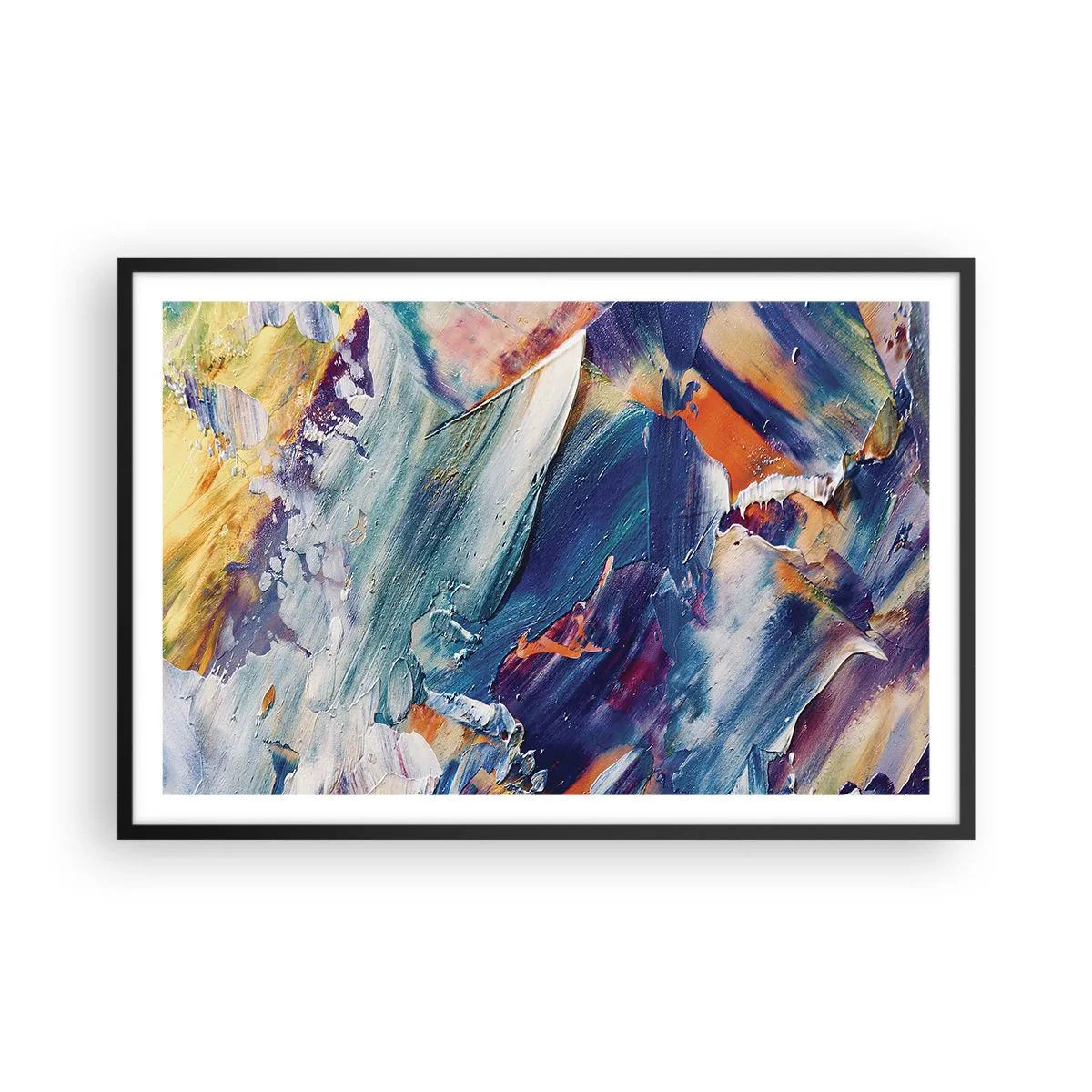 Poster în ramă neagră - Confuzie de culori - 91x61 cm