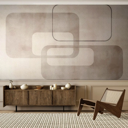 Tapet Premium Sand - Fuga geometrică - Forme, Minimalism, Luminos - 100x70 cm