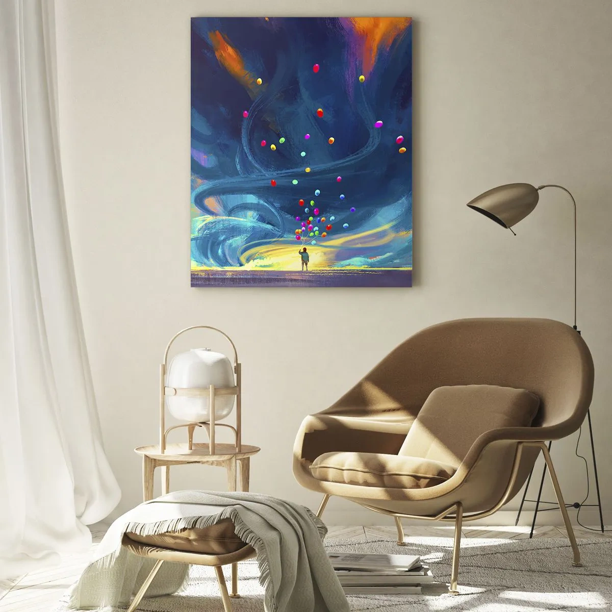 Tablou pe sticlă - Pe un vânt albastru - 50x70 cm