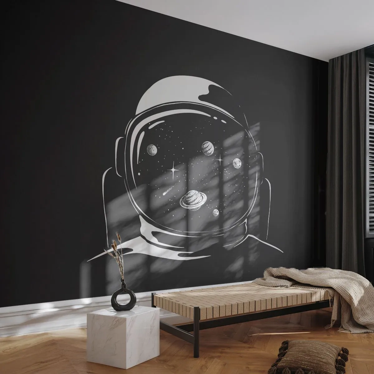 Tapet Premium Sand - Mișto priveliște - Astronaut, Cosmos, Univers - 400x280 cm