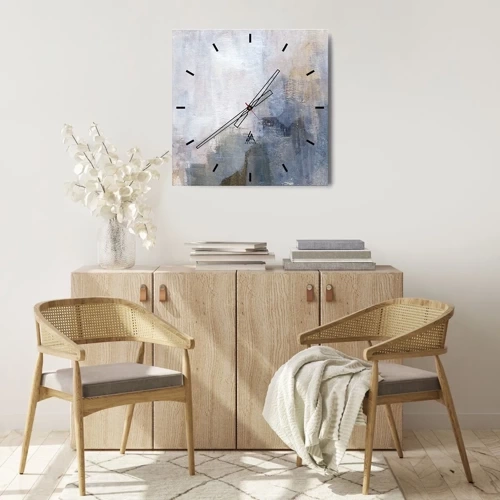 Ceas de perete - Ceas pe sticlă - Tonuri  și acorduri de culoare - 40x40 cm