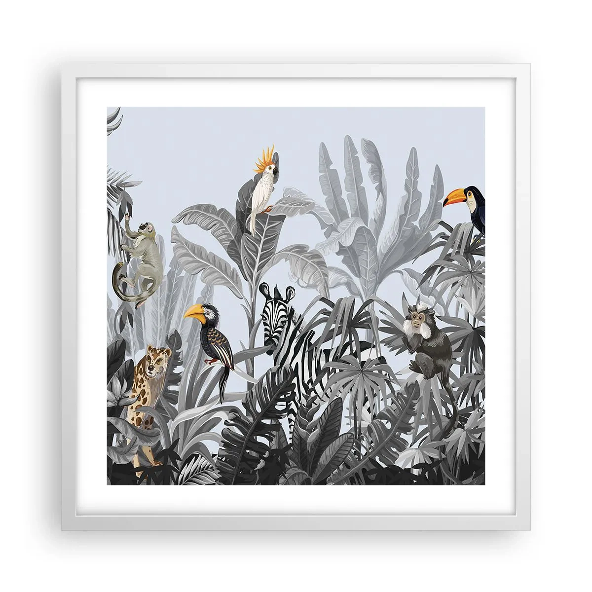 Poster în ramă albă - O fabulă africană - 50x50 cm