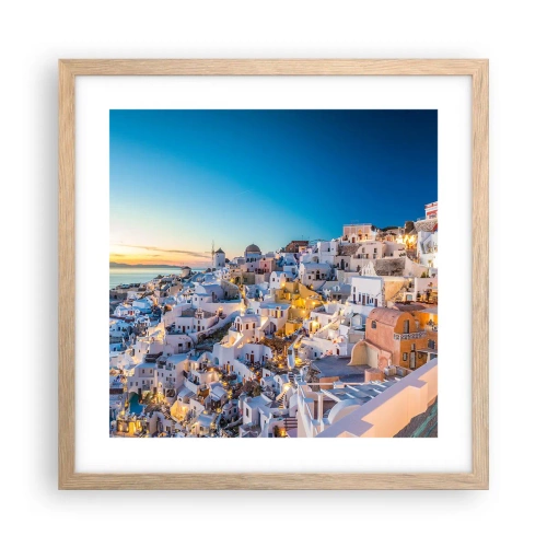 Poster în ramă de stejar deschis - Esența grecității - 40x40 cm