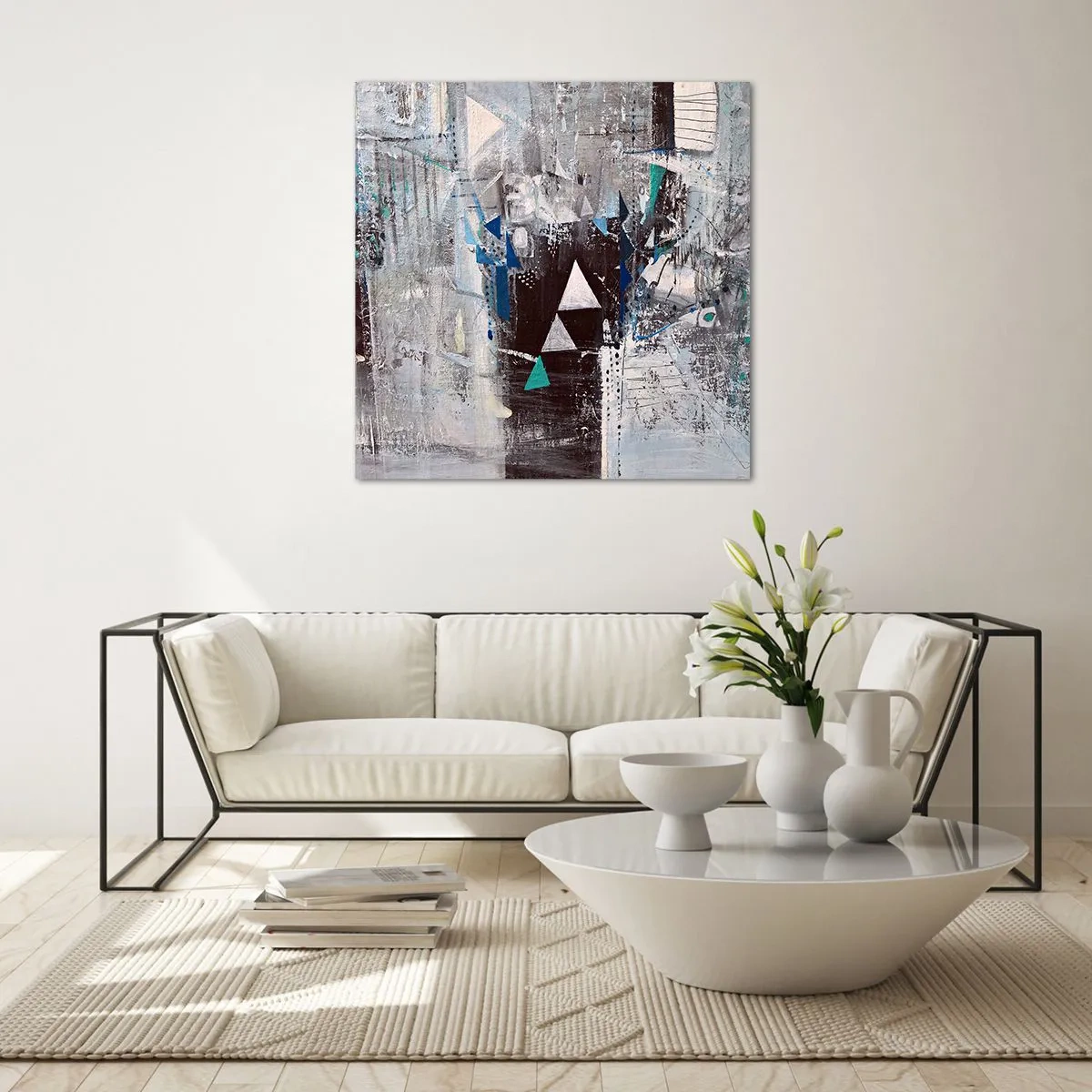 Tablou pe sticlă - Ordinea superioară a triunghiurilor - 60x60 cm