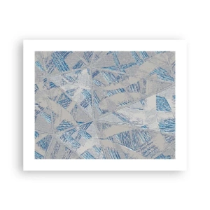 Poster - Într-un labirint de gri-albastru - 50x40 cm