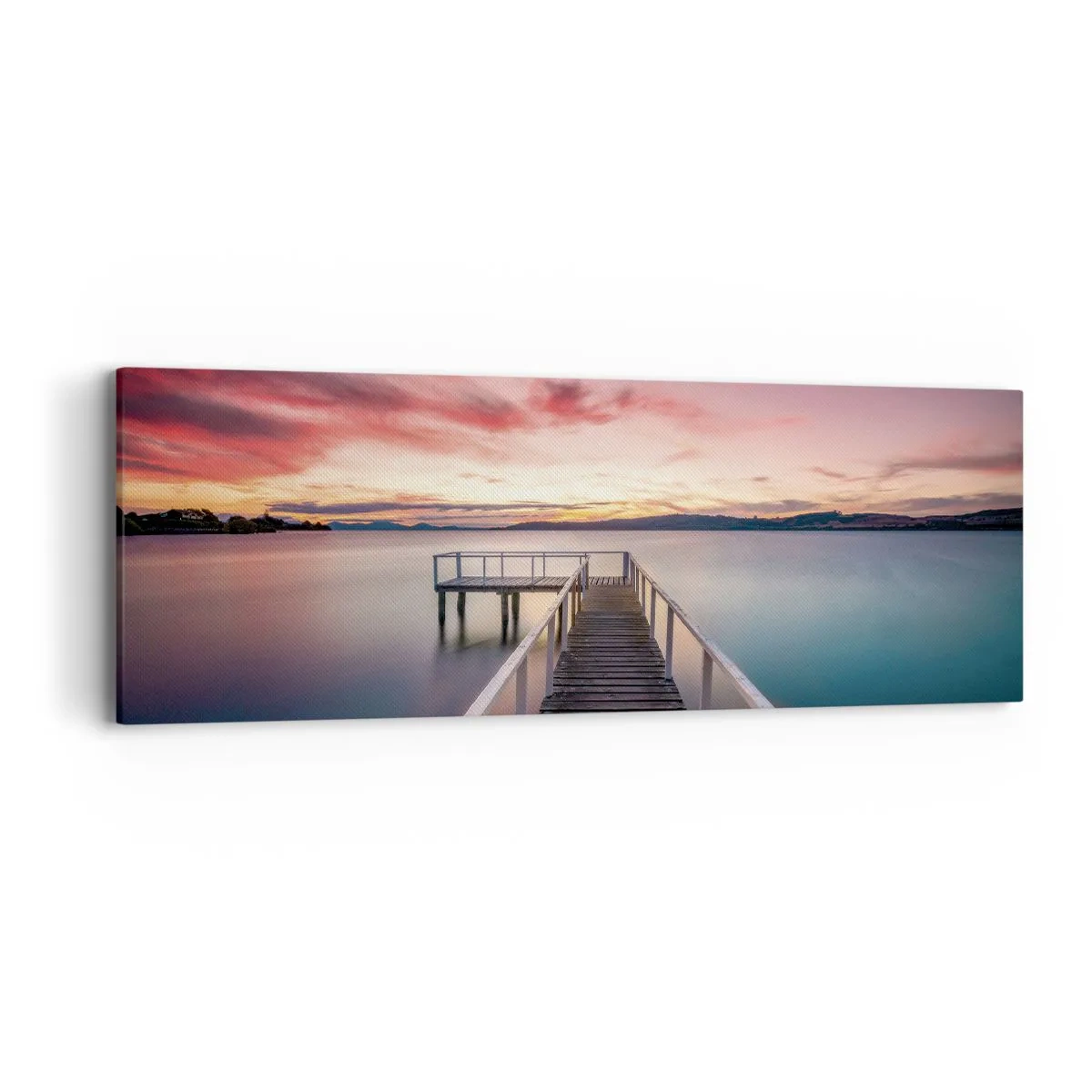 Tablou pe pânză - Flacăra blândă a serii - 90x30 cm