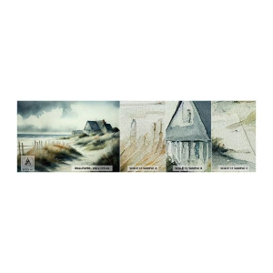 Mostră tapet Premium Canvas - Departe de agitație - Casa, plajă, Mare - 100x30 cm