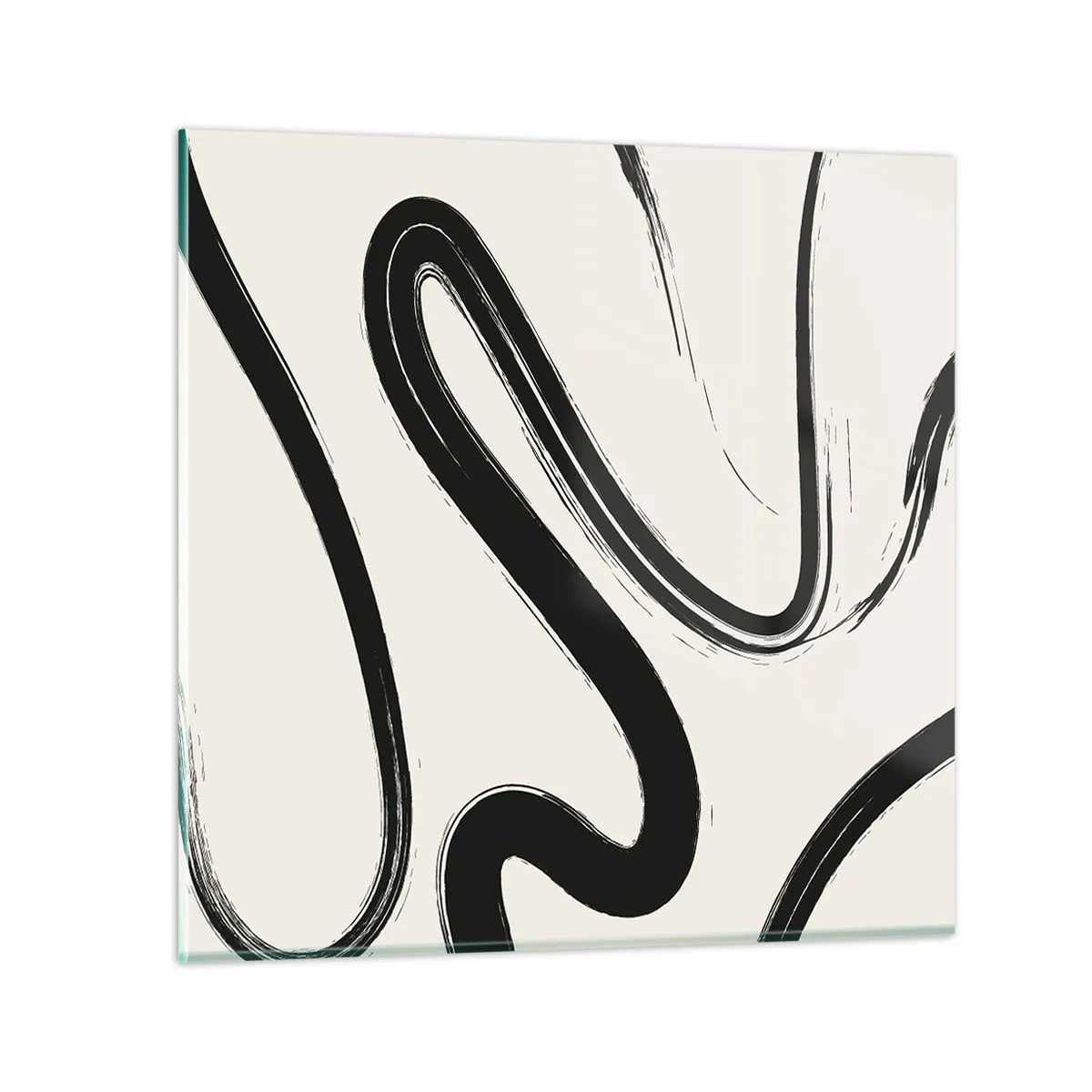 Tablou pe sticlă - Capriciu în alb și negru - 40x40 cm
