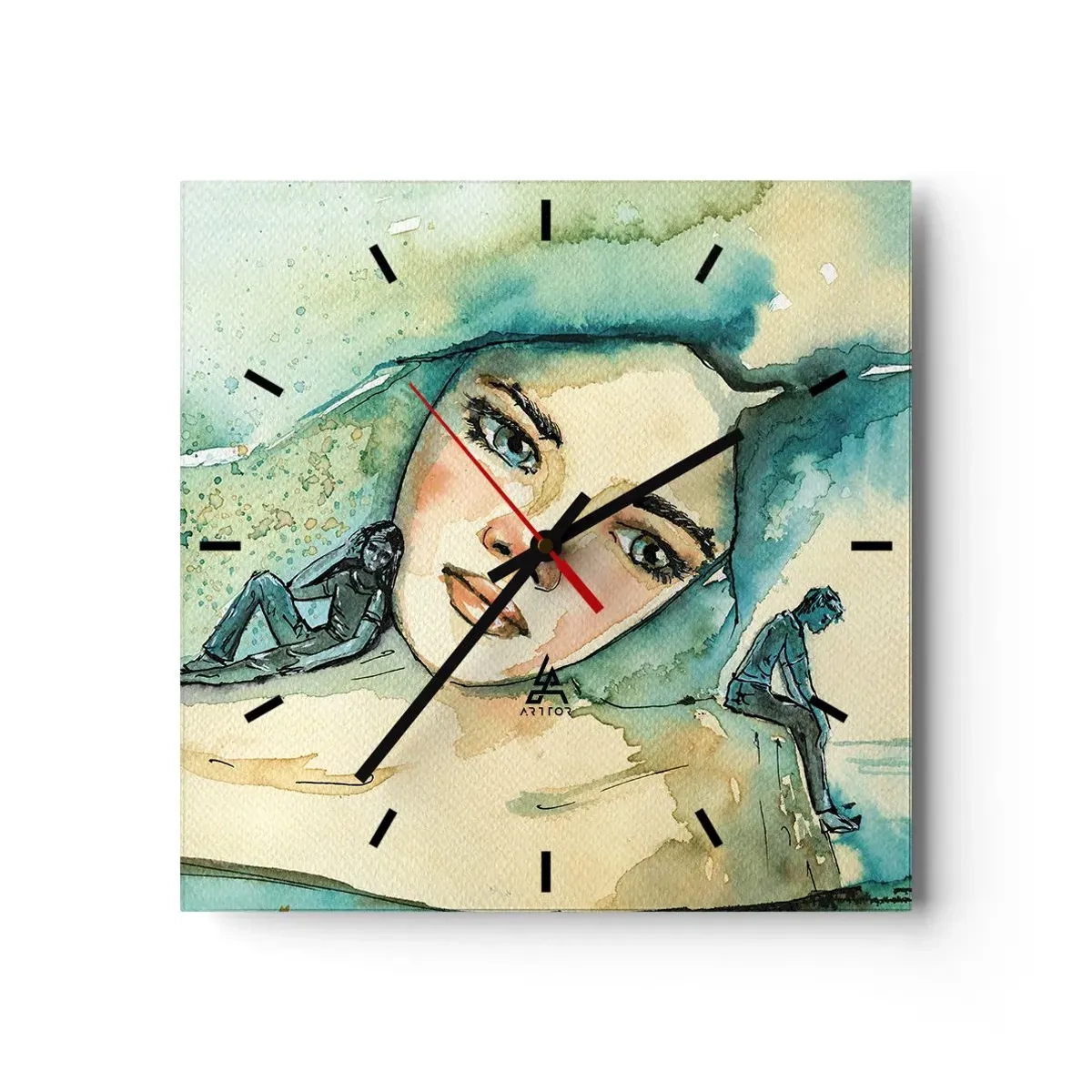 Ceas de perete - Ceas pe sticlă - Am I blue? - 30x30 cm