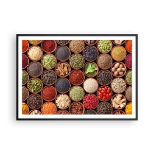 Poster în ramă neagră - Toate gusturile lumii - 100x70 cm