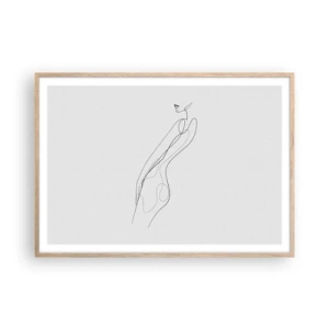 Poster în ramă de stejar deschis - Abia o promisiune - 100x70 cm