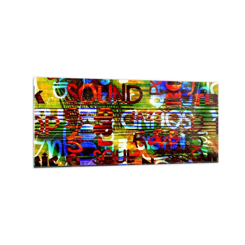 Tablou pe sticlă - Toate culorile sunetului - 120x50 cm