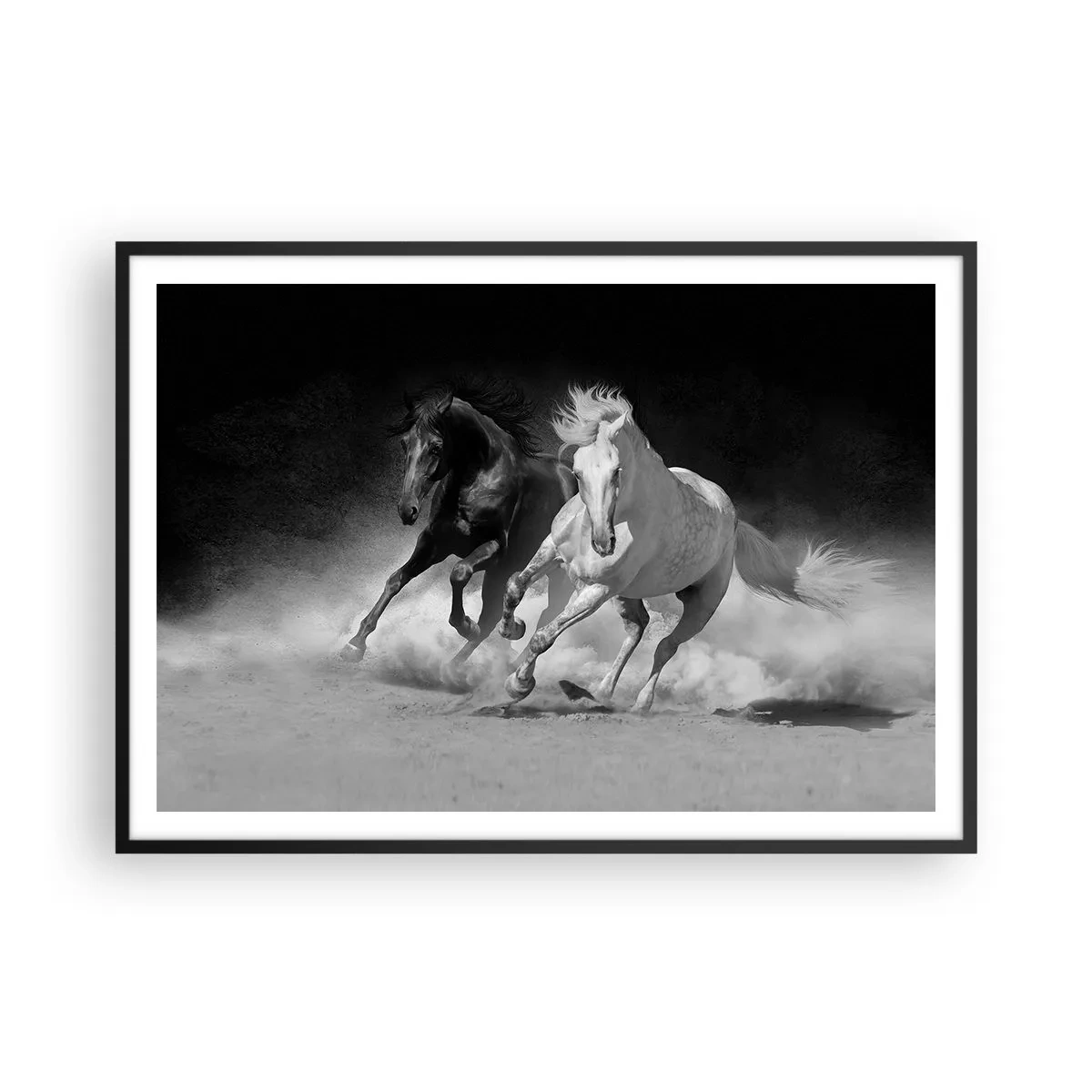 Poster în ramă neagră - Galopul libertății - 100x70 cm